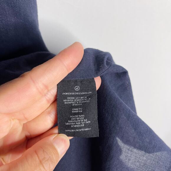 Theory 10 Navy Blue Didianne Linen Sleeveless Shift Dress Straight Cut Pockets - Picture 7 of 9